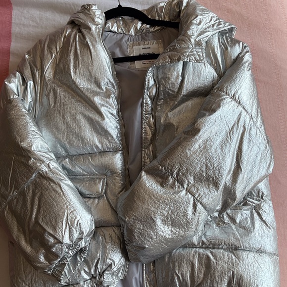 Zara Kids Metallic Silver Puffer - Picture 3 of 4